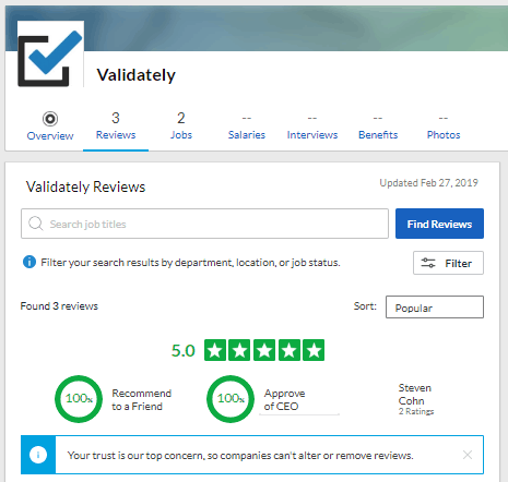 Validately Better Business Bureau Rating