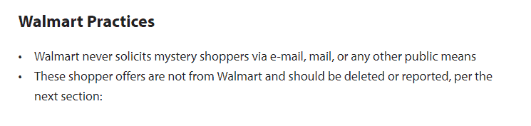 Walmart Secret Shopper Scam