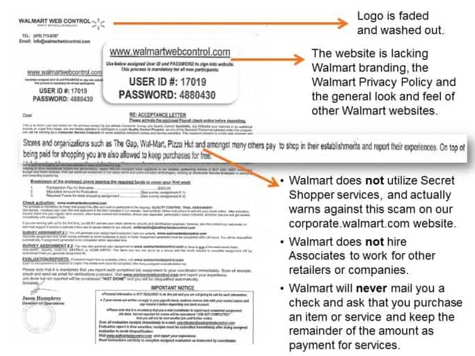 Walmart Mystery Shopper scam