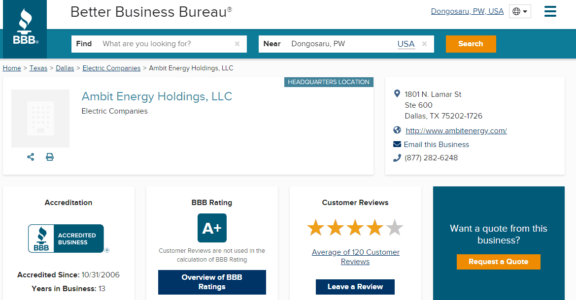 Ambit Energy BBB Rating