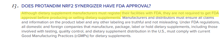 Is LifeVantage FDA Approved?
