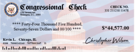 Fake Congressional Check