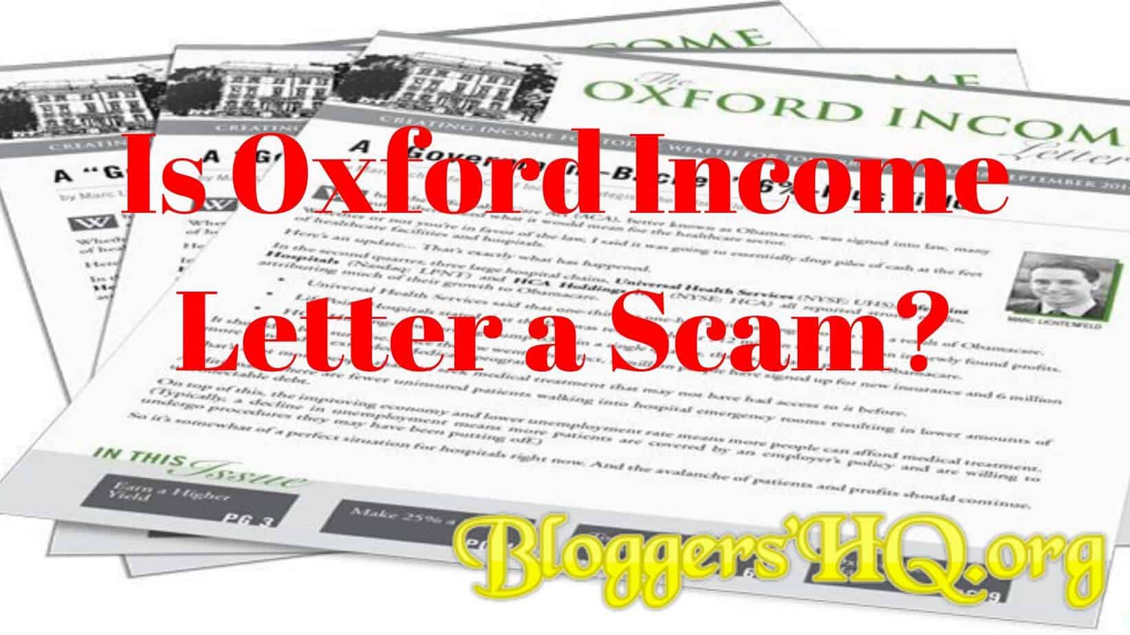 Is Oxford Income Letter A Scam