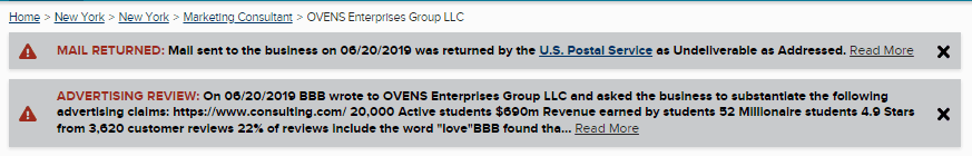 BBB Rating Of Sam Ovens