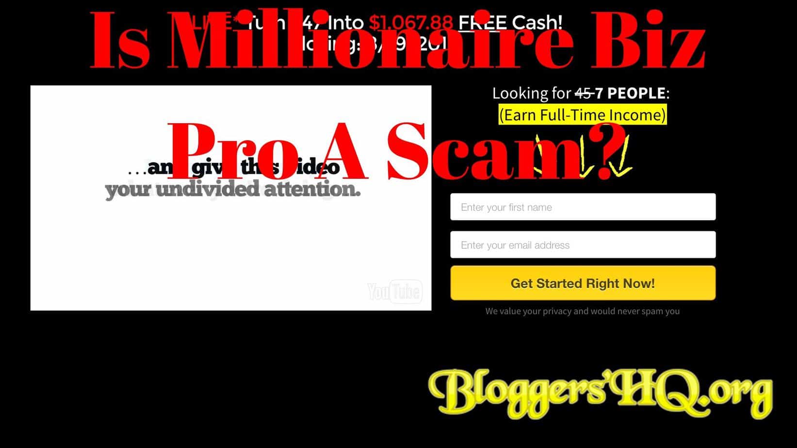 Is Millionaire Biz Pro A Scam