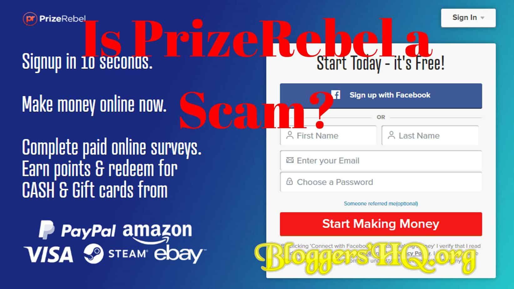 Is PrizeRebel a Scam