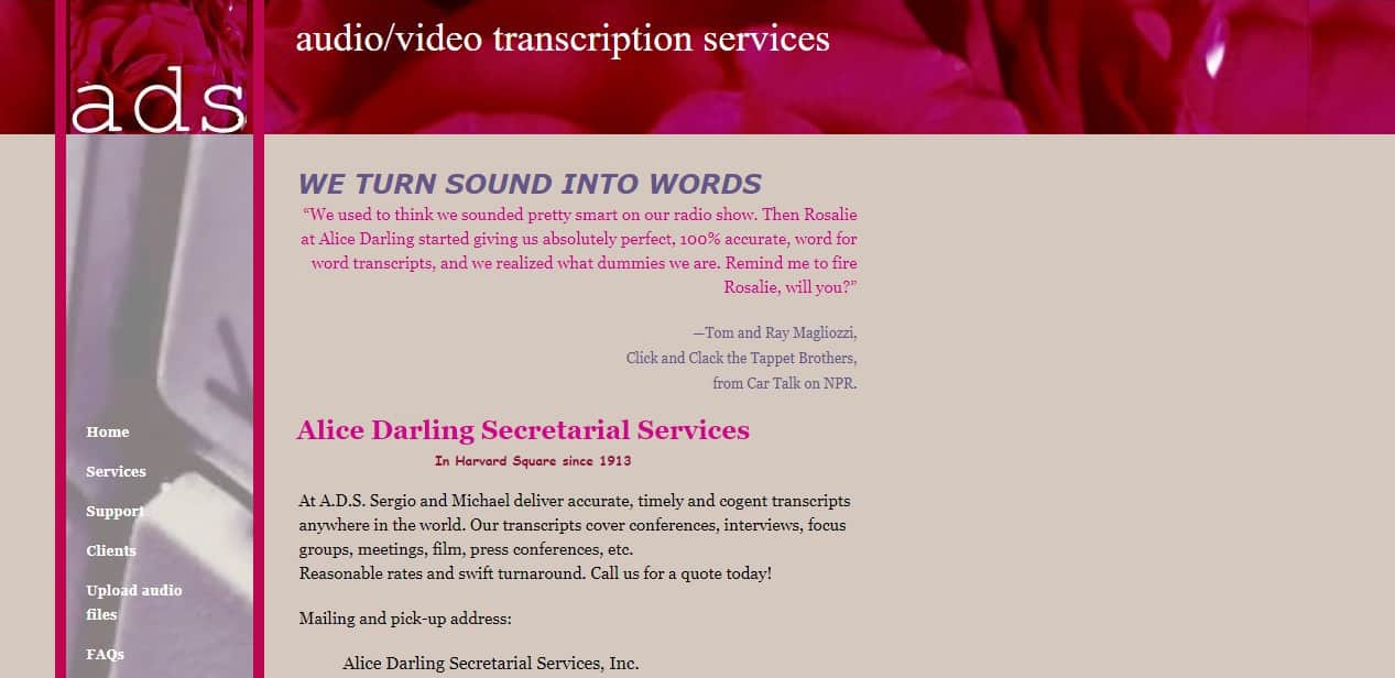 Alice Darling Audio Transcription Services