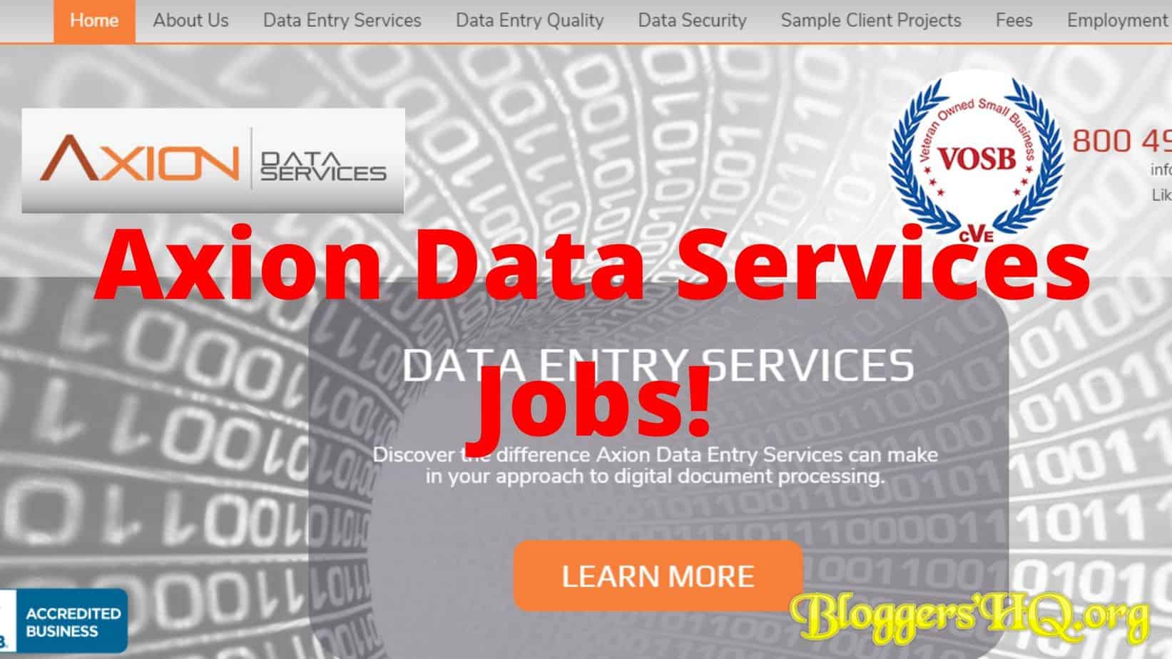 Axion Data Services Jobs