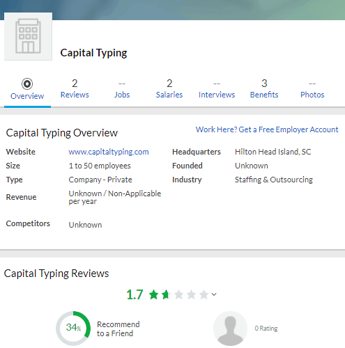 Capital Typing Reviews And Complaints