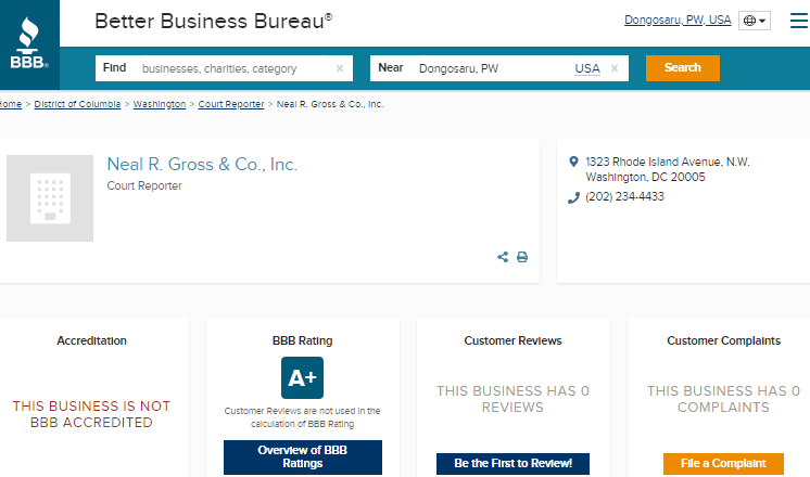 Neal R Gross And Company BBB Rating