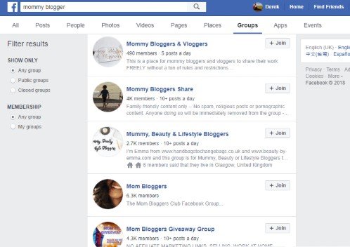 Mommy Blogging Facebook Groups