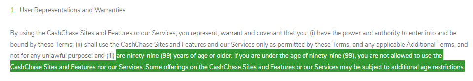 CashChase Terms And Conditions. 