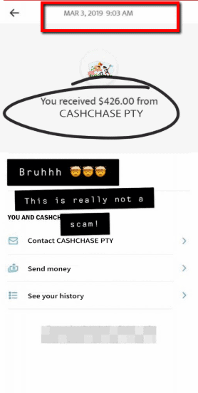 CashChase Fake Income Proof