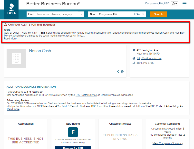 Notion Cash BBB Rating