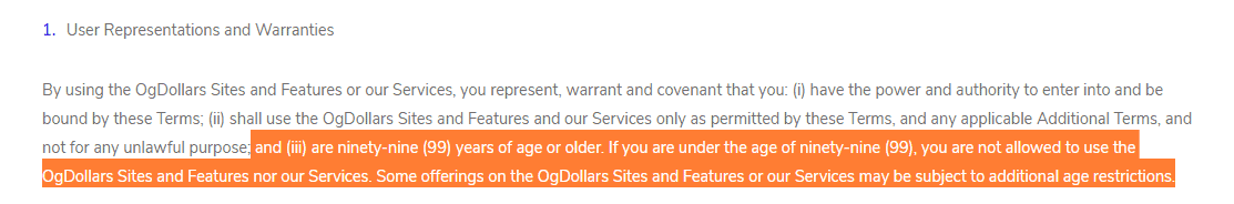 OgDollars Terms And Conditions