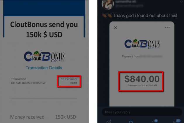 CloutBonus Fake Income Proof