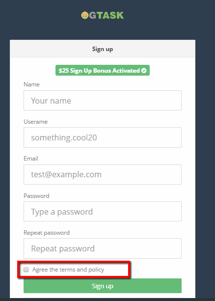 Registration Page Og Tasks