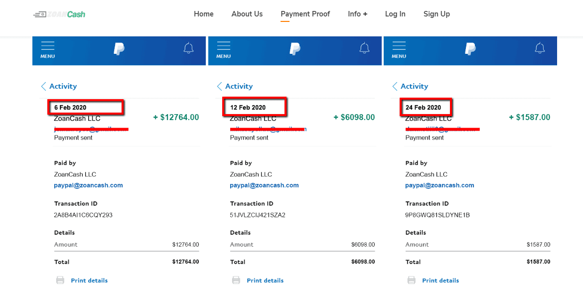 ZoanCash Fake Payment Proof