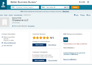 Onpassive LLC Better Business Bureau